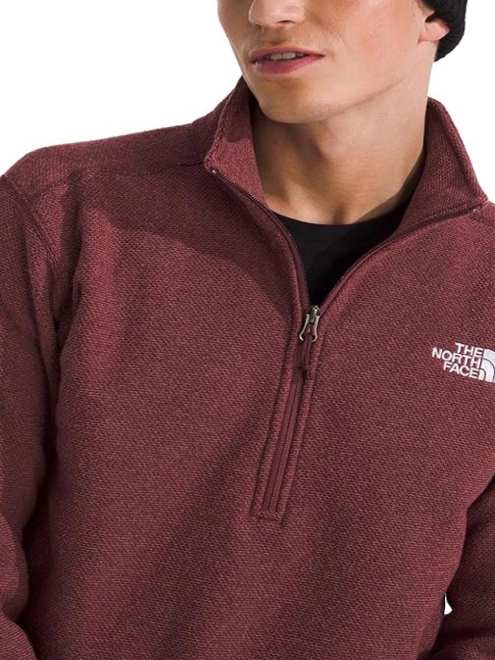 The North Face Men's Burgundy Marled 1/4 Zip Fleece Pullover Size Medium